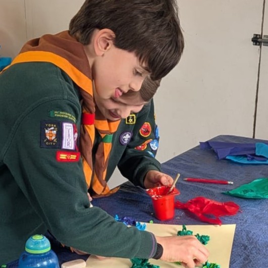 Concentrating on designing a poster